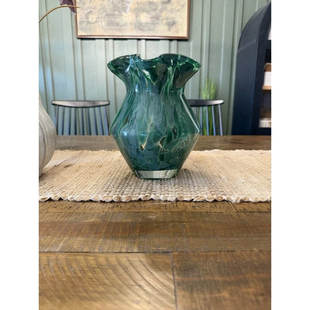 Large Ruffle Glass Vase - Threshold NEW RARE